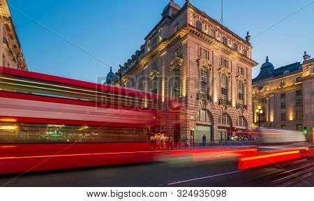 Picadilly Circus - Theater District - In The Evening, London