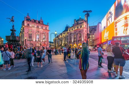 Picadilly Circus - Theater District - In The Evening, London