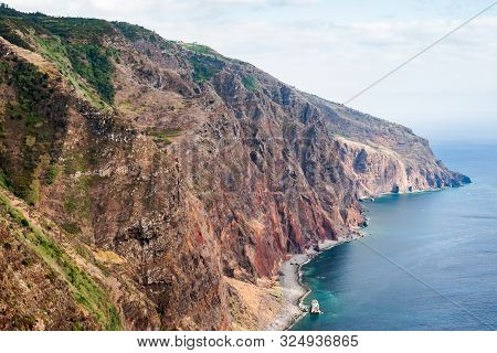 The Cliff Diving Into The Ocean At Ponta Do Pargo In Madeira