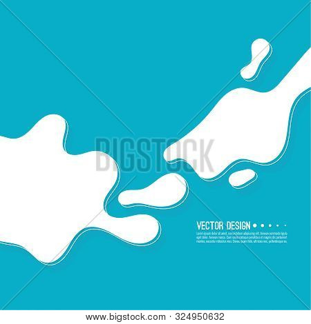 Abstract Background With Flowing Liquid Forms. Vector Illustration With Patchy Spots. Layout For Boo