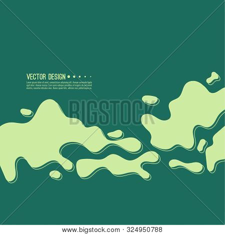 Abstract Background With Flowing Liquid Forms. Vector Illustration With Patchy Spots. Layout For Boo