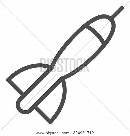 Dart Arrow Line Icon. Darts Vector Illustration Isolated On White. Dart Game Outline Style Design, D
