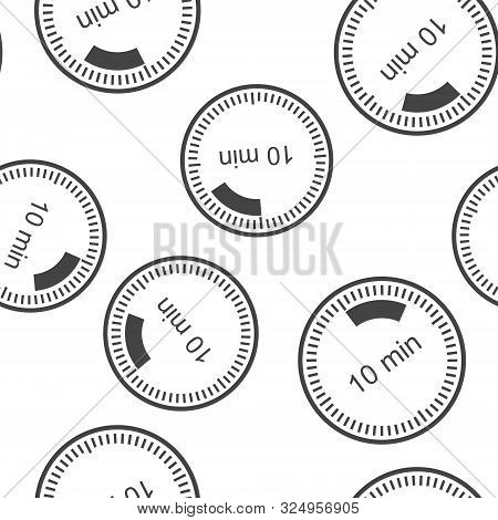 A Clock Icon Indicating The Time Span Of 10 Minutes. The Time Span Is Ten Minutes On The Clock Seaml