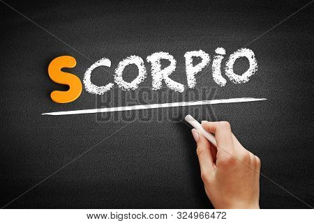 Scorpio - Text On Blackboard, Concept Background
