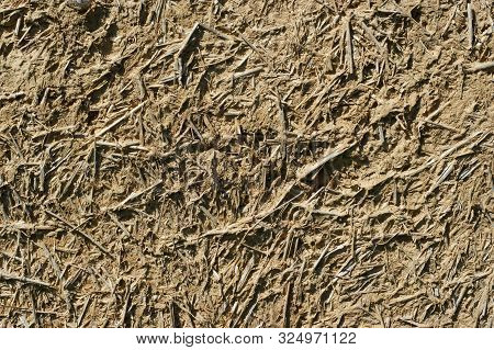 Old Wall Of A Combination Of Red Clay And Straw
