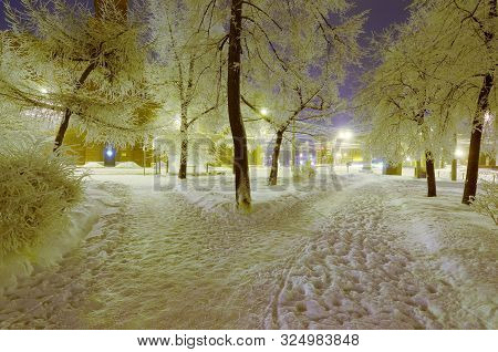 Night City In Winter.
