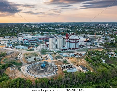 Industrial Limestone Refinery Factory In Yelets, Aerial View.