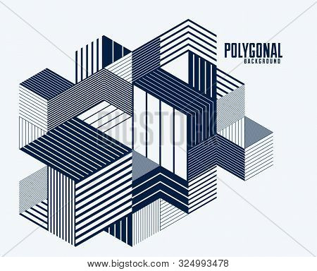 Line Design 3d Cubes Vector Photo Free Trial Bigstock