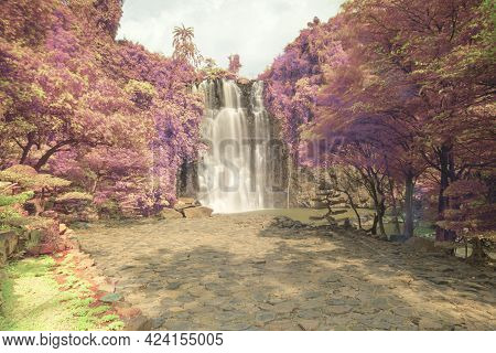 Landscape Photo Infrared: Bobla Waterfall In Vietnam