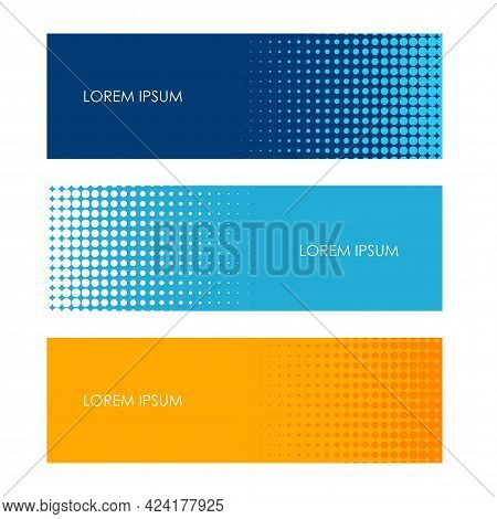 Set Of Abstract Colorful Halftone Dots Banner Background Design, Polka Dot Template Vector