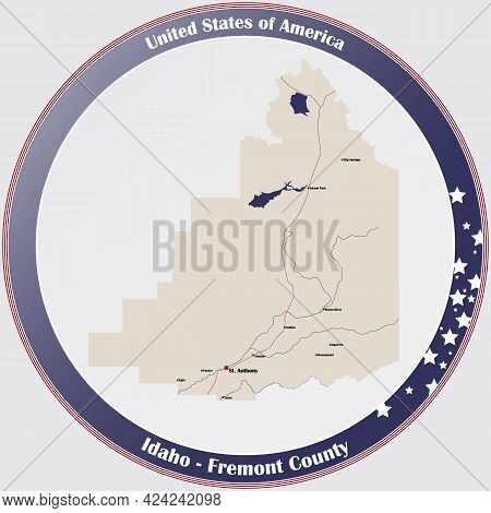 Large And Detailed Map Of Fremont County In Idaho, Usa.