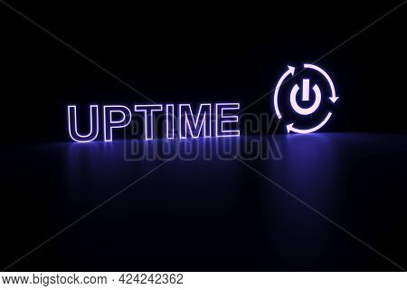 Uptime Neon Concept Self Illumination Background 3d Illustration