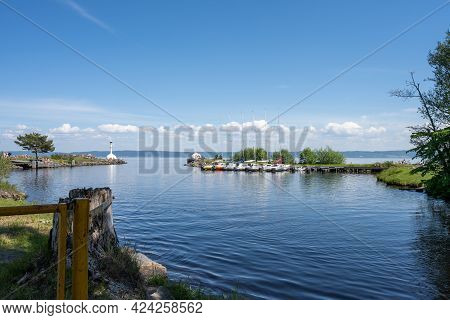 June 5, 2021 - Habo, Sweden: The Inlet To Domsand Marina, Lake Vattern A Hot Summer Day. Picture Tak