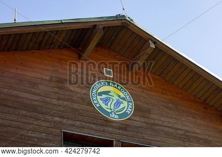 Harrachov, Czech Republic - August 21, 2020: The Logo Of Krnap, The National Park In Krkonose (giant