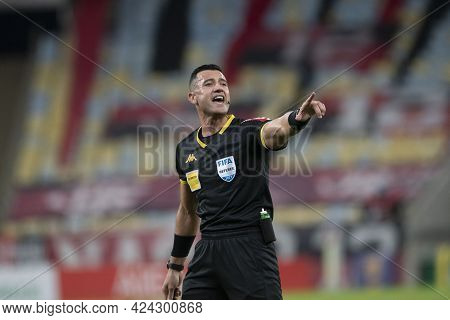 Rio, Brazil - June 19, 2021: Braulio Da Silva Machado Referee In Match Between Flamengo Vs Bragantin