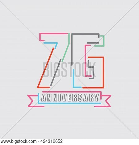 76th Years Anniversary Logo Birthday Celebration Abstract Design Vector Illustration. Eps 10