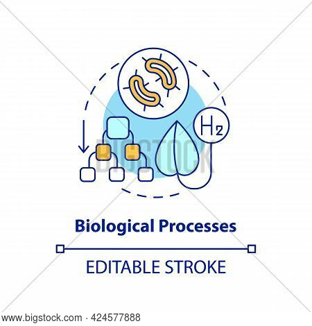 Biological Processes For Hydrogen Concept Icon. Bio Fuel Production Method Abstract Idea Thin Line I