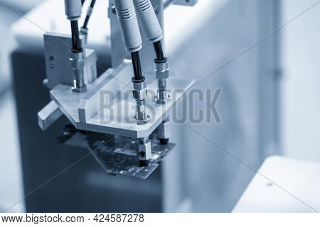 The Hi-technology  Material Handling Circuit Board Parts Production Line By Robotic System. The Auto