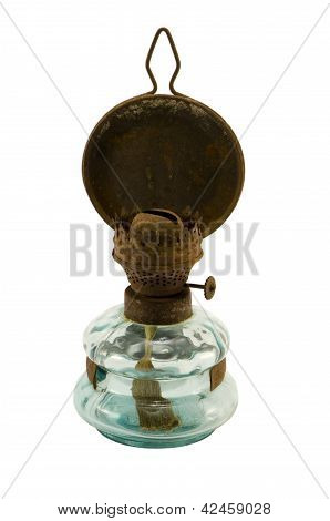 Rusty Retro Paraffin ljus verktyget isolerade vit