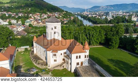 Aerial View On Budatin Castle Near The City Of Zilina In Slovakia.