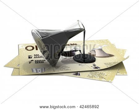 Julie avec de l'huile sur l'affiche. image de rendu 3D.