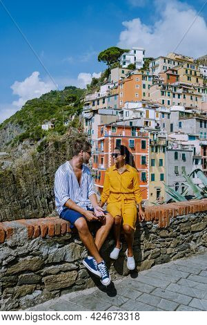 View Of Riomaggiore Cinque Terre Sequence Of Hill Cities. Wonderful View Of Liguria, Italy, Europe. 