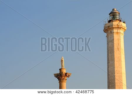Statue and lighthouse, Italy