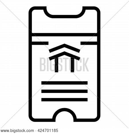 Subway Ticket Icon. Outline Subway Ticket Vector Icon For Web Design Isolated On White Background