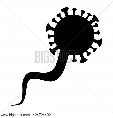 Virion Virus Icon On A White Background. Isolated Virion Virus Symbol With Flat Style.