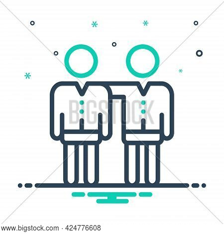 Mix Icon For Friend Buddy Chum Colleague Group