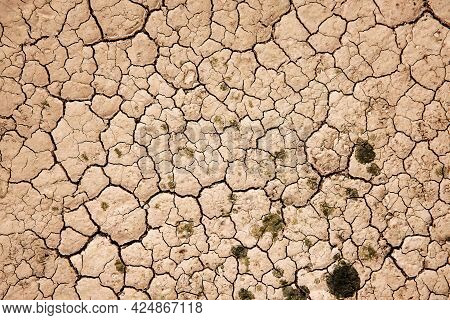 Cracked Dry Soil Ground. Ecology System Crisis, Global Warming Issues Concept. Land Without Water. D