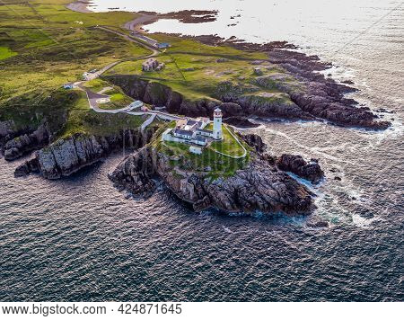 Aerial View Of Fanad Head Lighthouse County Donegal Lough Swilly And Mulroy Bay