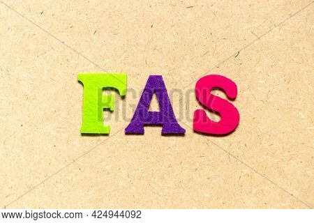 Color Cloth Alphabet Letter In Word Fas (abbreviation Of Fetal Alcohol Syndrome, Free Alongside Or F
