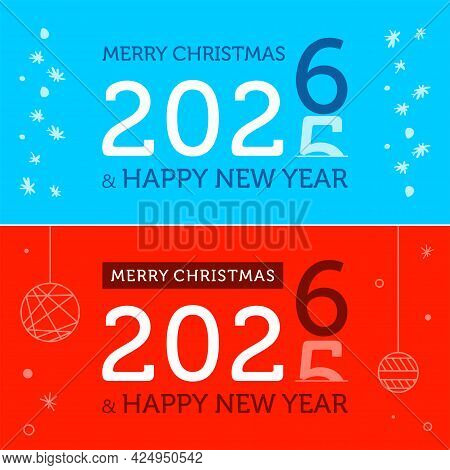 2026 Happy New Year Logo Text Design. 2026 Number Design Template.