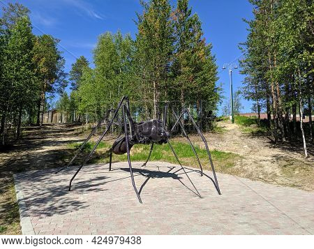 Noyabrsk, Russia - June 5, 2021: Sculpture Of A Mosquito In The City Park Of The City Of Noyabrsk. M