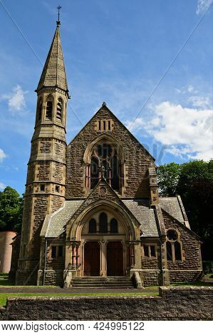 An Exterior View Of The Architecture Of A Church Building In The Borders Town Of Jedburgh.