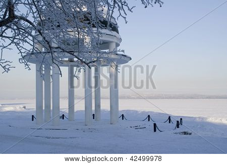 Petrozavodsk város rotunda Onego tó télen