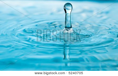 Couleur bleu-vert de la goutte d'eau