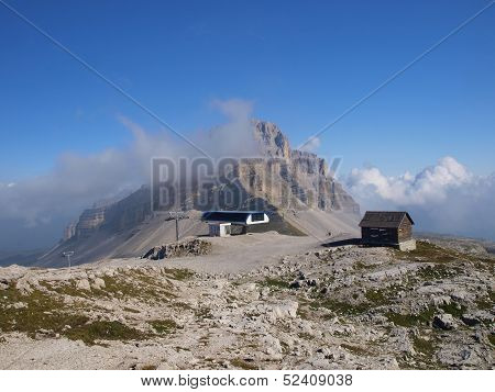 Ski Lifts In The Area Of ??pass Groste, Groste Peak In The Dolomites, Brenta