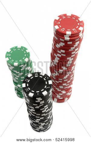 stack of colorful casino chips