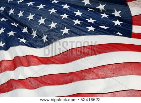 American flag in the wind