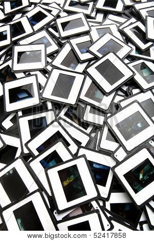 close up photo of slides black and white