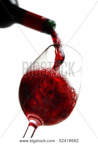  red wine on white background
