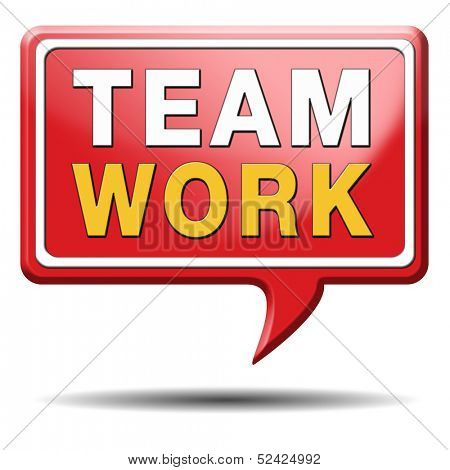 teamwork concept icon, team work and coorperation in partnership working together