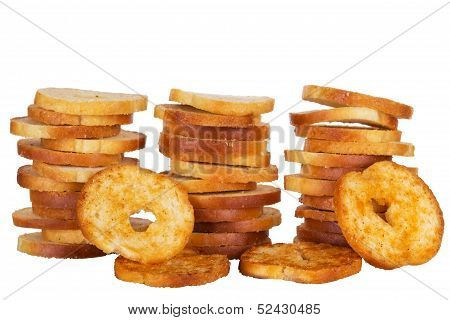 Small round mini bake rolls with a hole inside