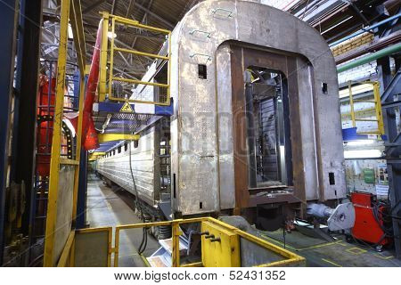 TVER - JUN 05: Body of the wagon in the shop of the Tver Carriage Works, on June 05, 2013 in Tver, Russia.