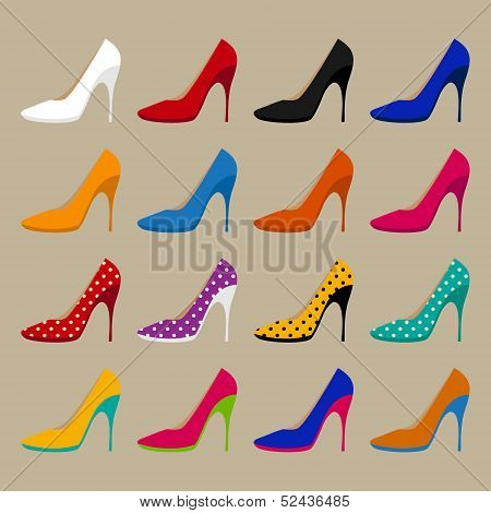 collection of vector shoes