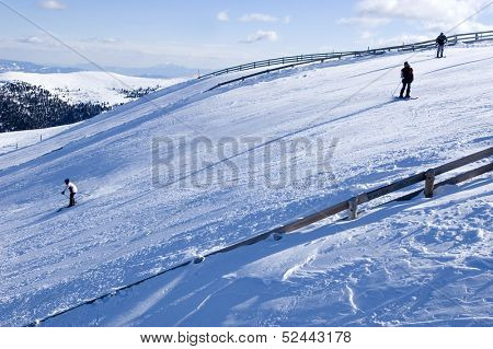 skiing people