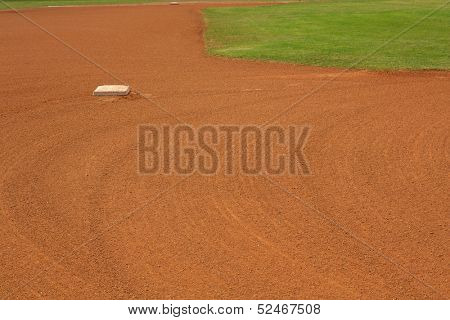 Baseball Second Base with the field beyond and room for copy