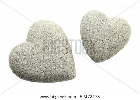 Grey stones in shape of heart, isolated on white
